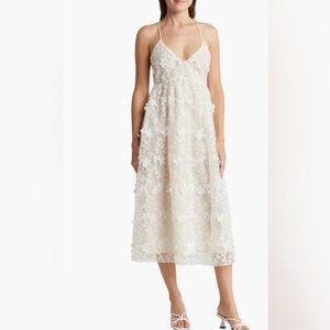 Lush Floral Lace Midi Dress